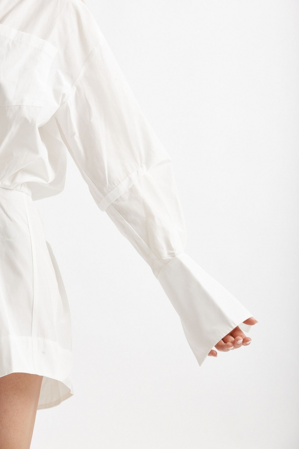 Abito camicia misto cotone bianco