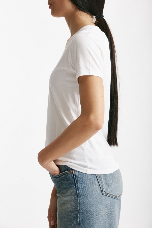 T-shirt basic scollo V ROMY bianco