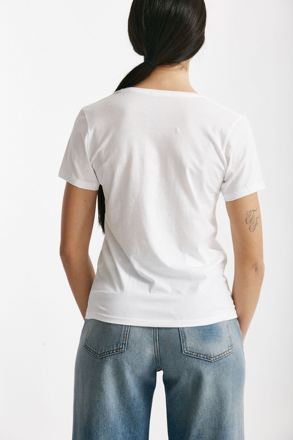 T-shirt basic scollo V ROMY bianco