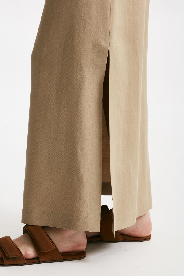 Gonna lunga beige vita alta