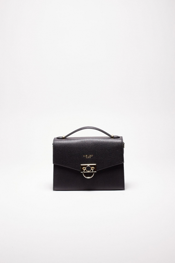 Borsa media semirigida ROSALIE in pelle nero