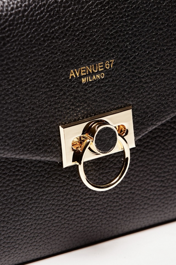 Borsa media semirigida ROSALIE in pelle nero