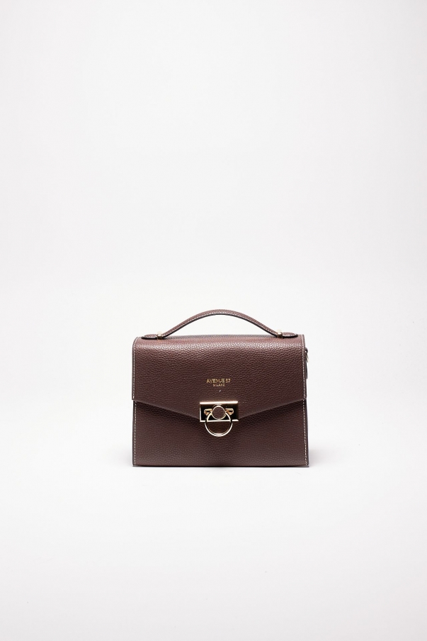 Borsa media semirigida ROSALIE in pelle cioccolato