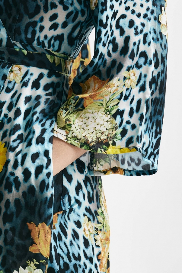 Abito corto wrap fantasia animalier 