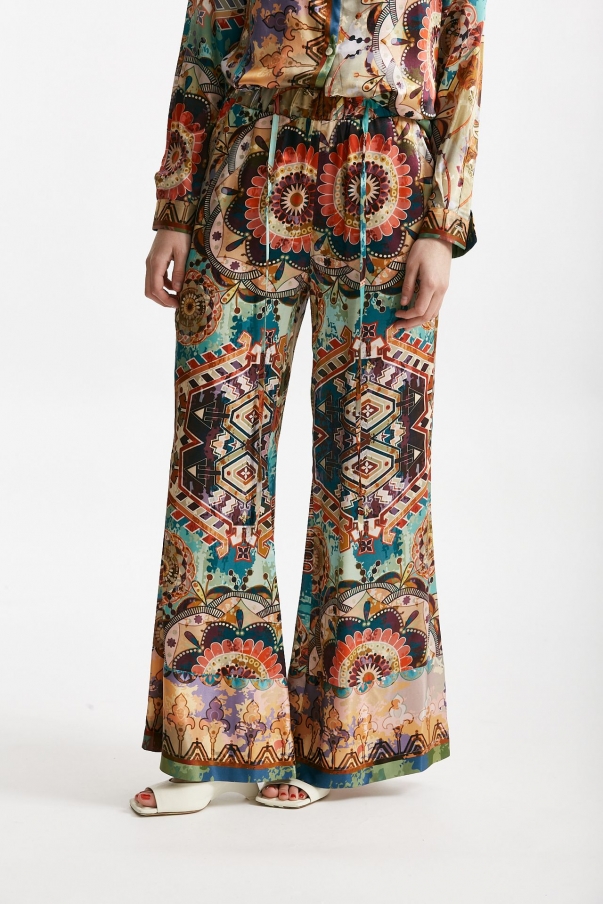 Pantaloni fluidi fantasia multicolore