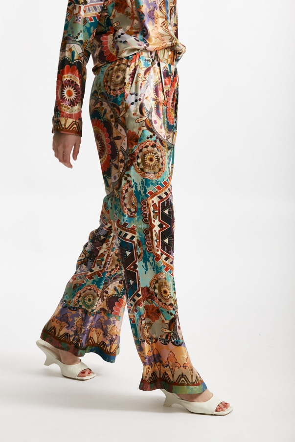 Pantaloni fluidi fantasia multicolore