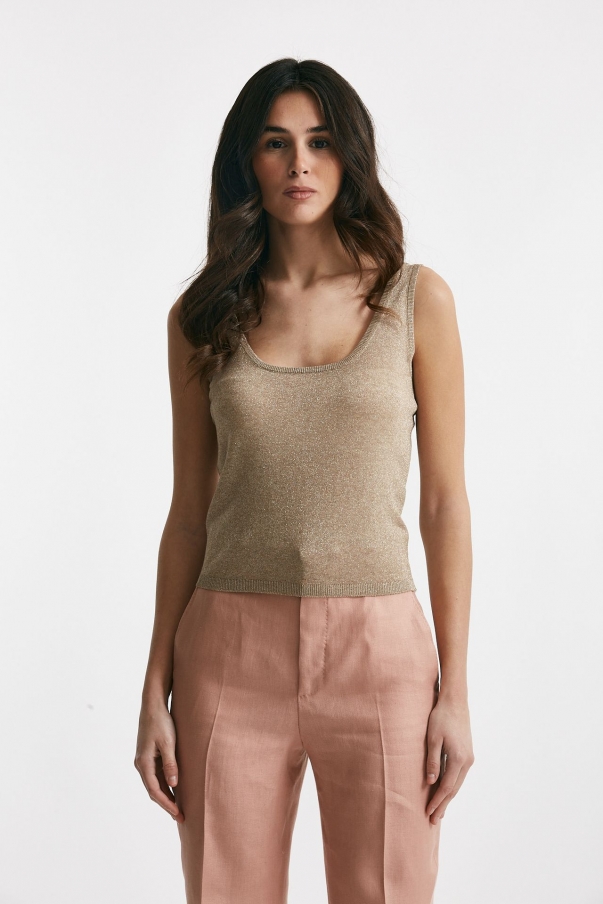 Top in lurex oro