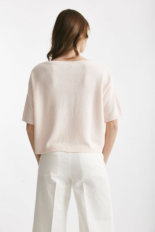 Maglia a scatolina rosa chiaro