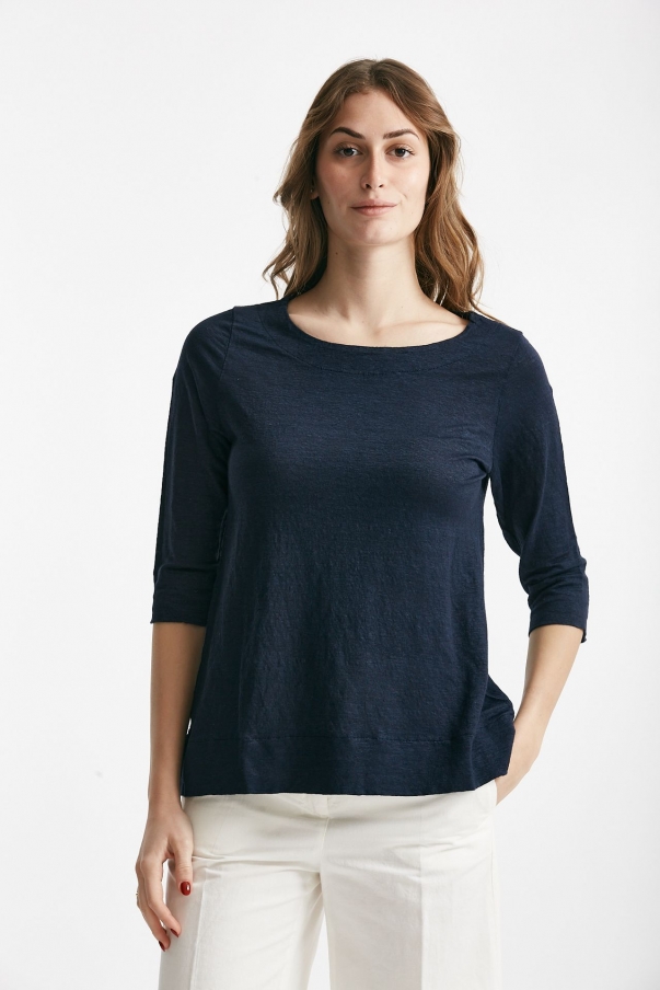 T-shirt in lino blu