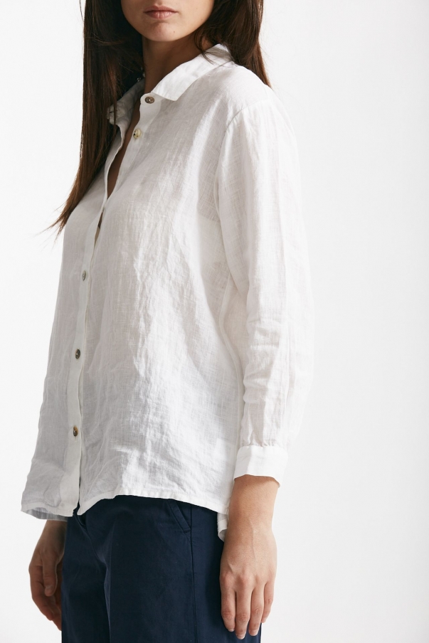 Camicia in lino bianco
