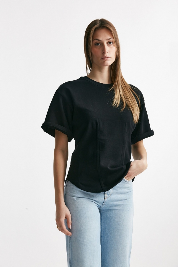 T-shirt in cotone POINT nero