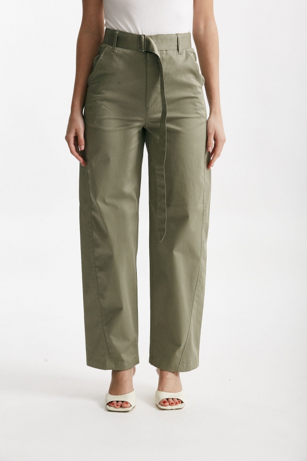 Pantalone in cotone verde militare