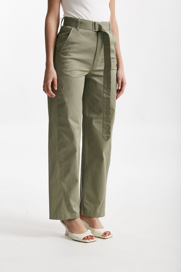 Pantalone in cotone verde militare