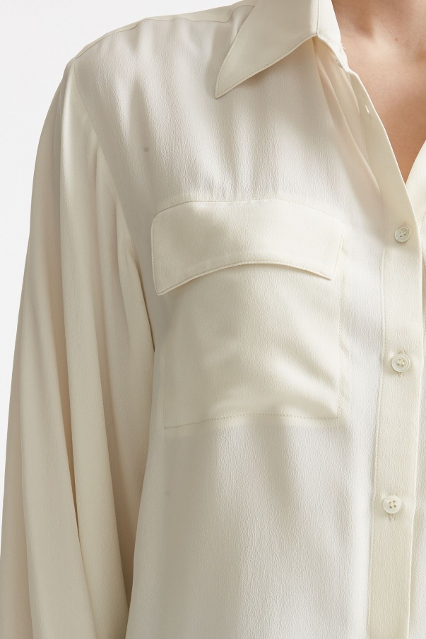 Camicia in misto seta panna