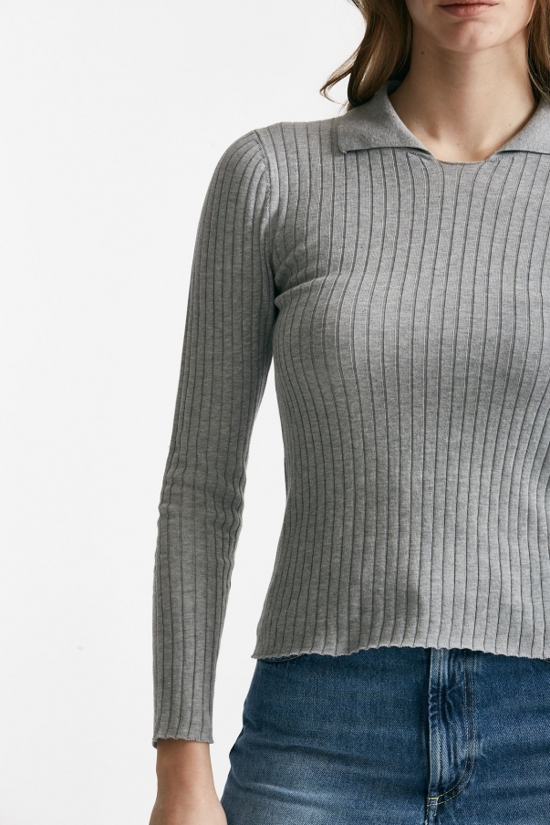 Maglia a costine grigio chiaro