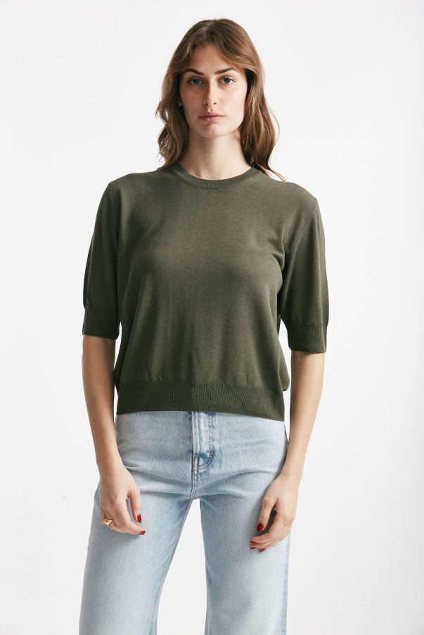 Maglia girocollo verde militare 