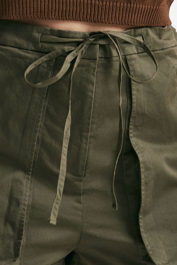 Shorts in cotone verde militare