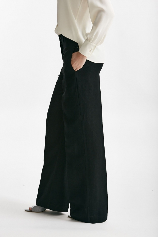 Pantalone palazzo vita alta nero 