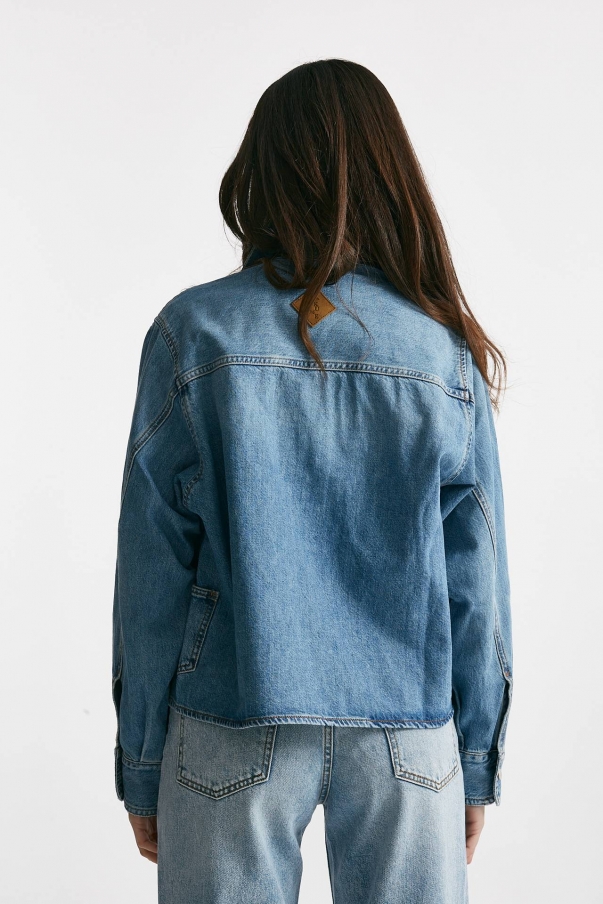 Camicia in denim crop