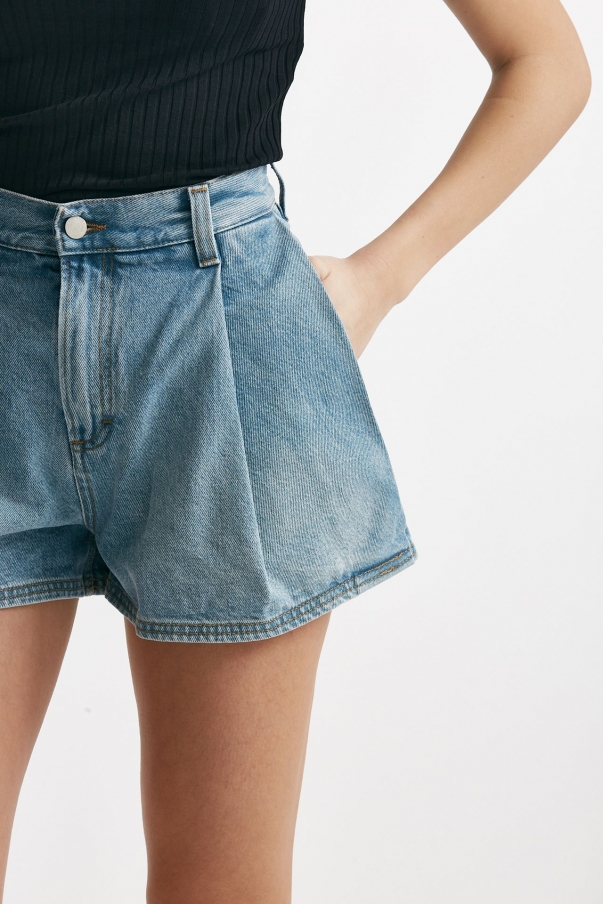 Short in denim lavaggio chiaro 