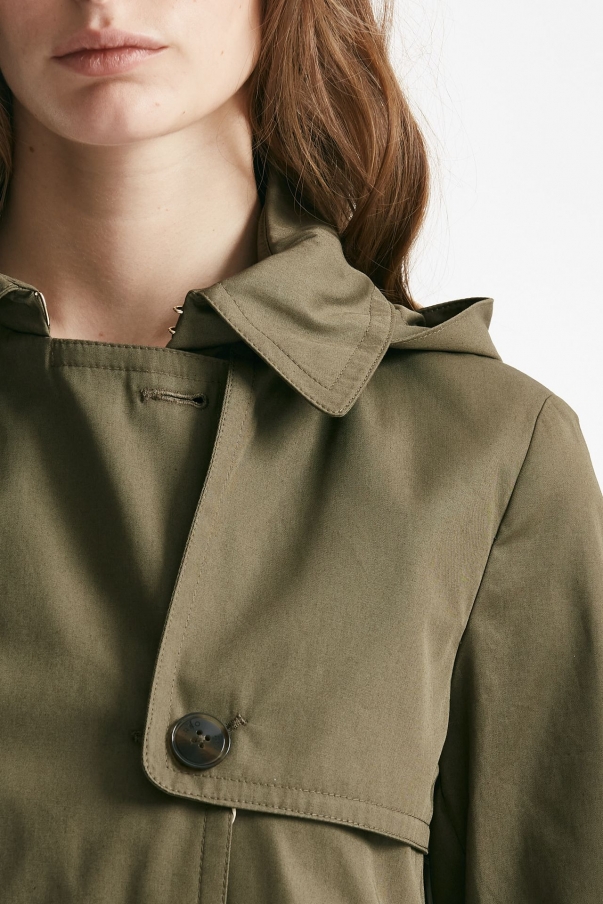 Peacot in cotone verde militare 