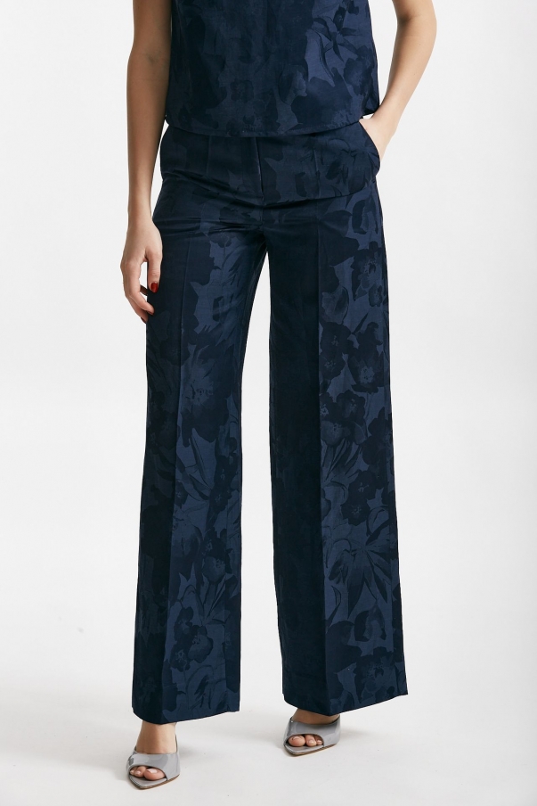 Pantalone palazzo NEERA fantasia fiorata blu