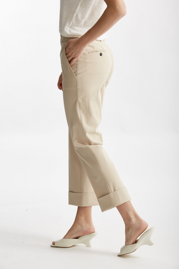 Pantalone dritto in cotone NEVET beige chiaro