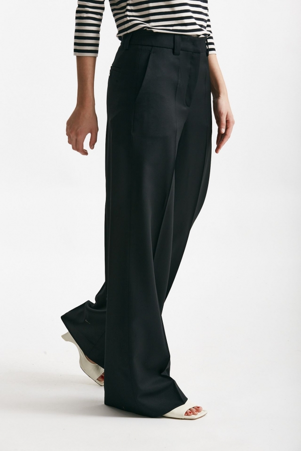 Pantalone palazzo NEERA Tela fresco lana nero