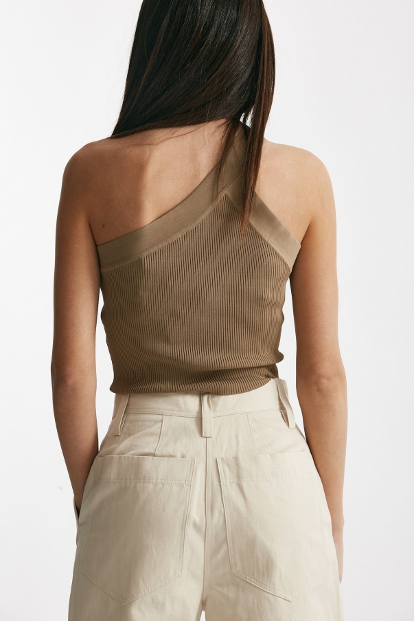 Top monospalla cammello
