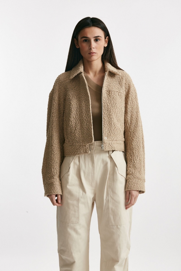 Bomber bouclè beige