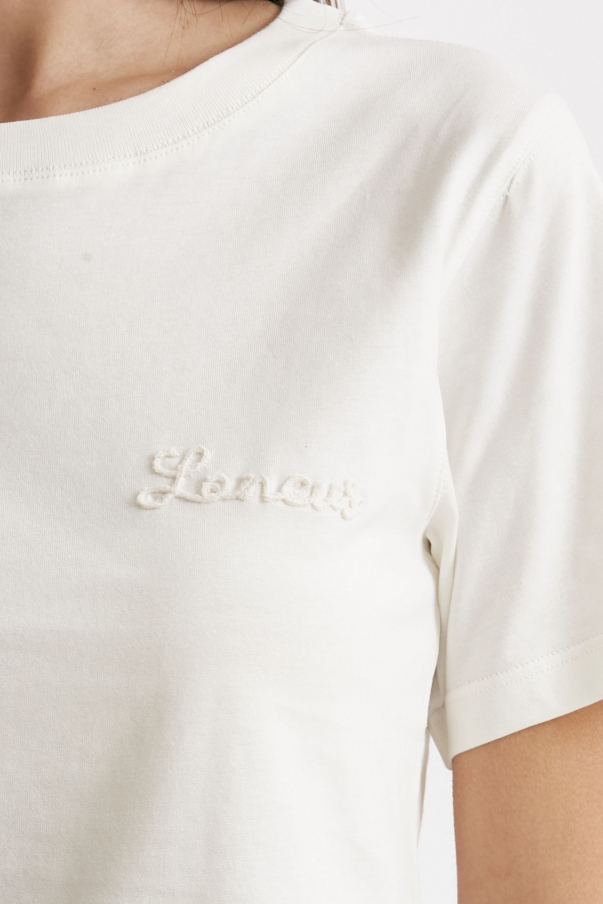 T-shirt con logo ricamato bianco