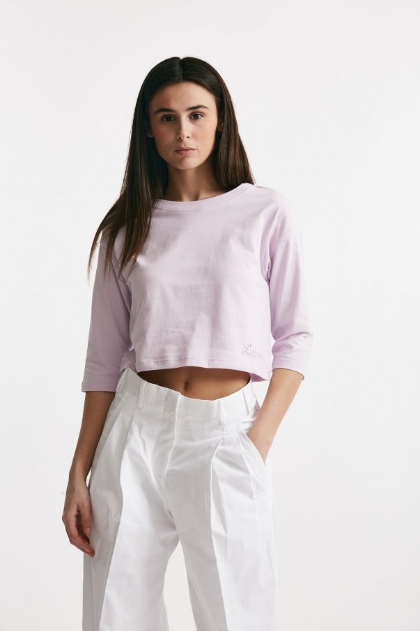 T-shirt crop lilla