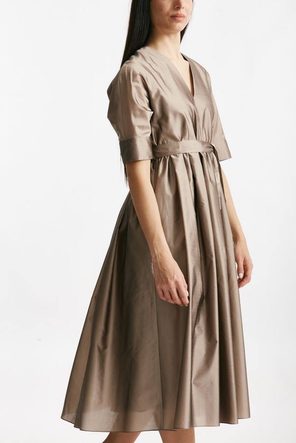 Abito in organza di seta tortora