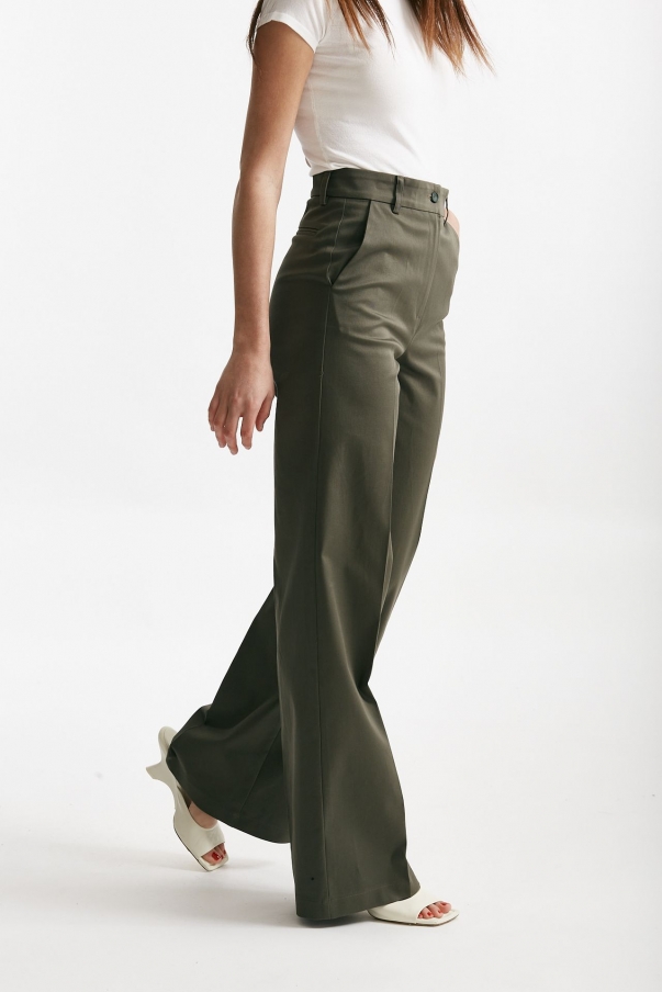 Pantalone vita alta palazzo verde militare 
