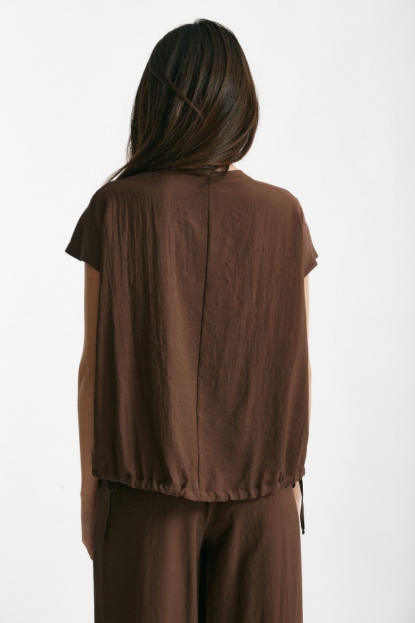 Camicia effetto stropicciato marrone