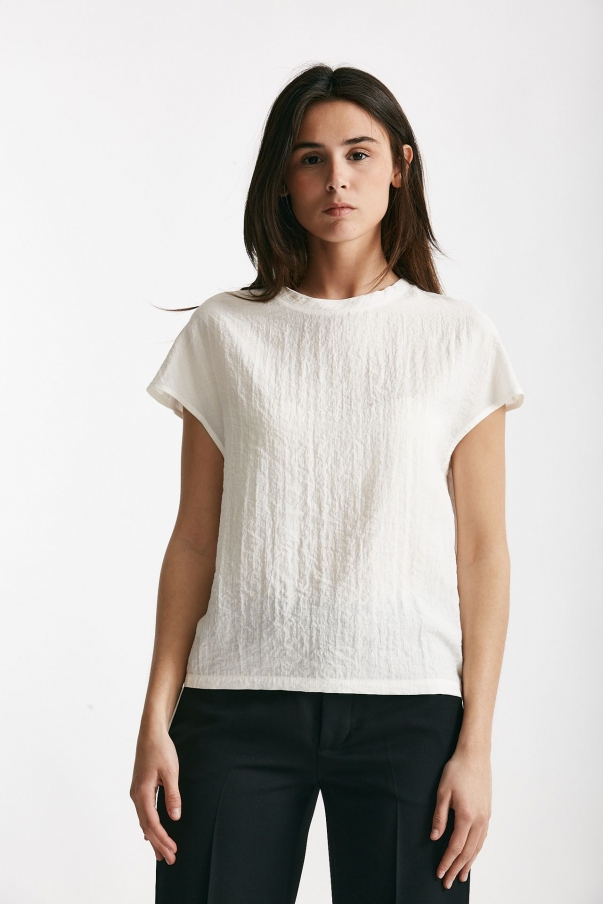 Camicia effetto stropicciato bianco