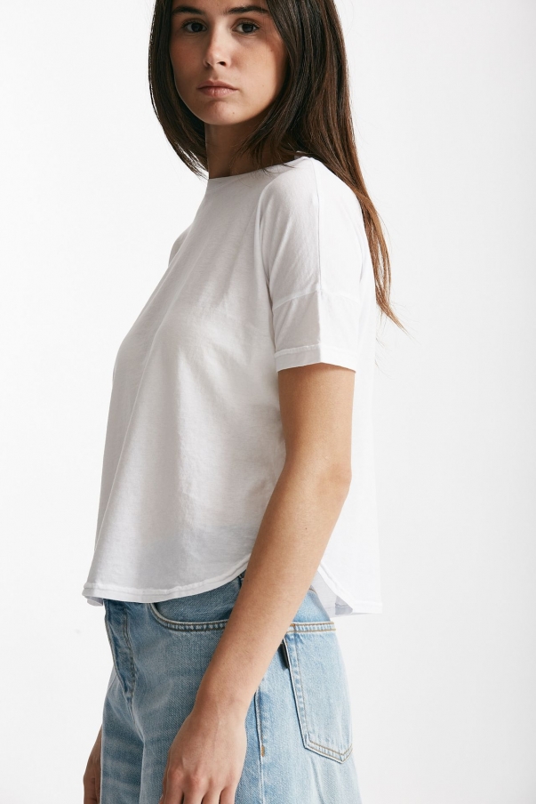 T-shirt scatolina crop bianco