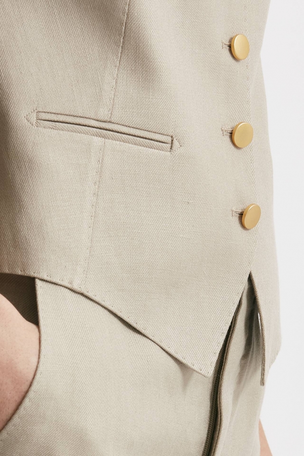 Gilet in lino sabbia