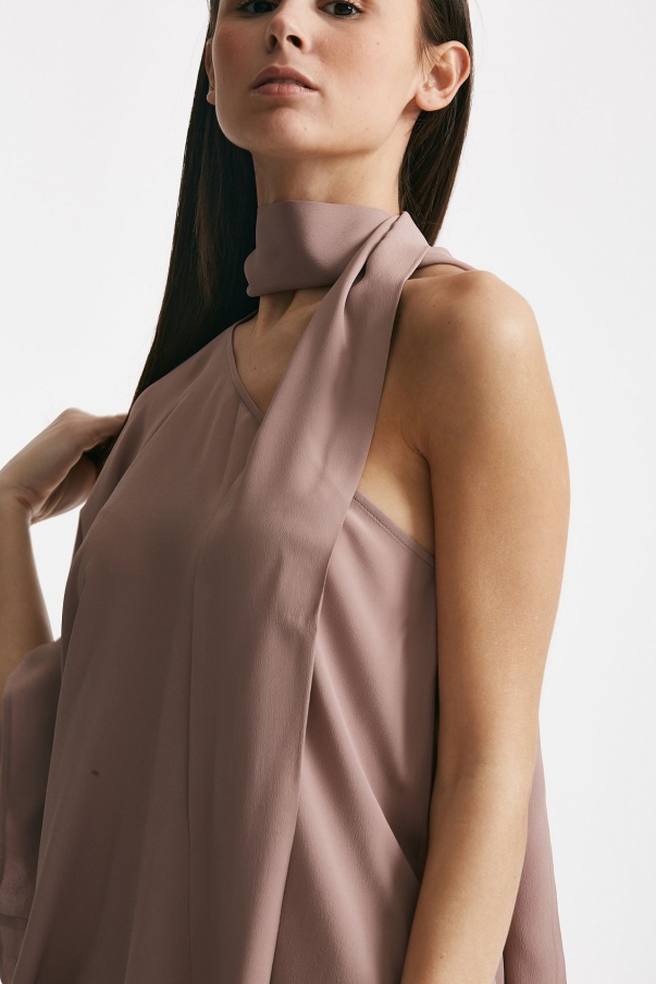Camicia monospalla rosa antico