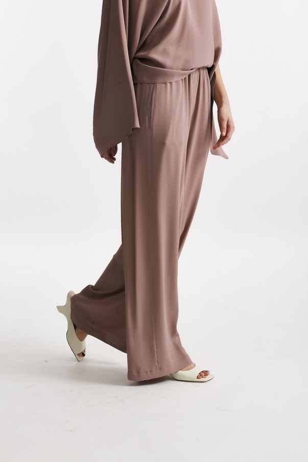 Pantalone fluido rosa antico