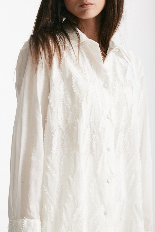 Abito camicia lavorato bianco