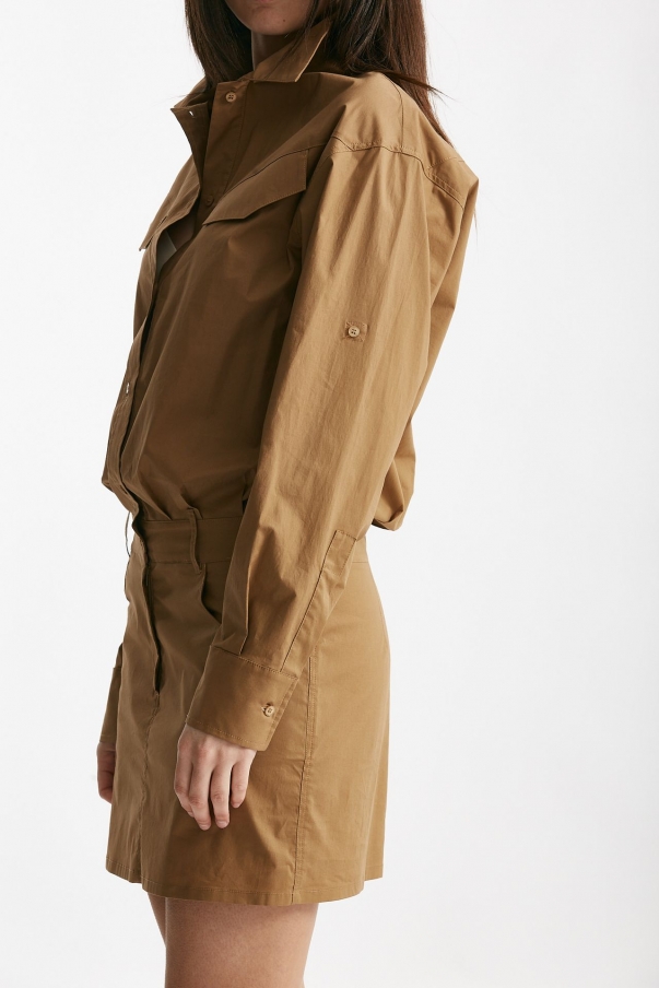 Abito in cotone cammello 