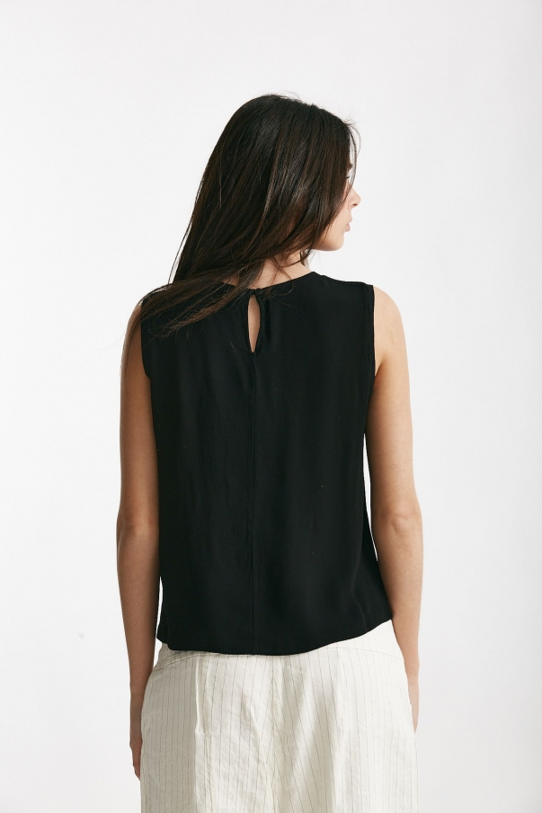 Top in cotone nero