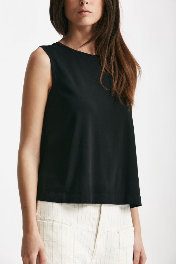 Top in cotone nero