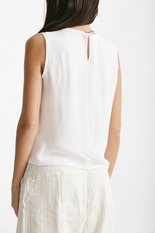 Top in cotone bianco
