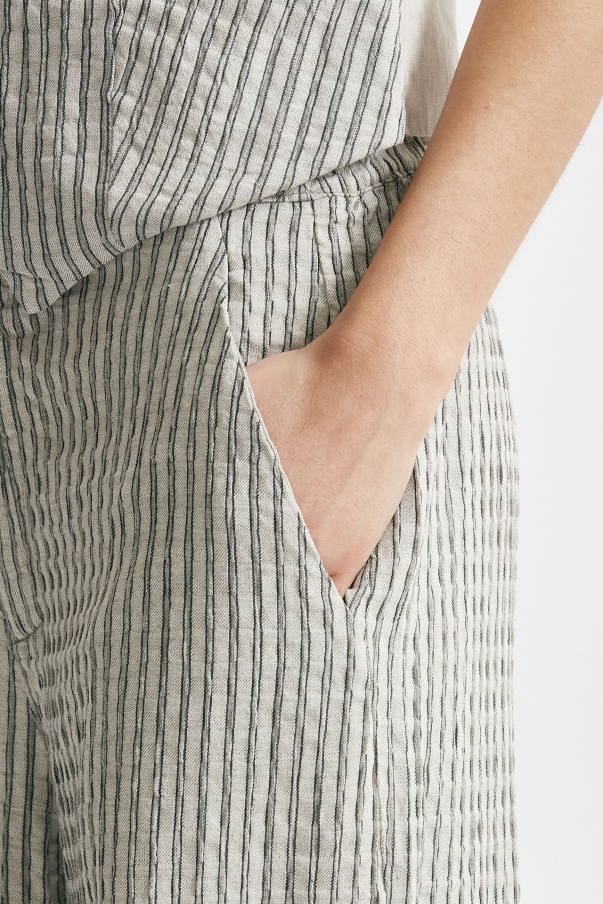 Pantaloni largo gessato grigio e nero