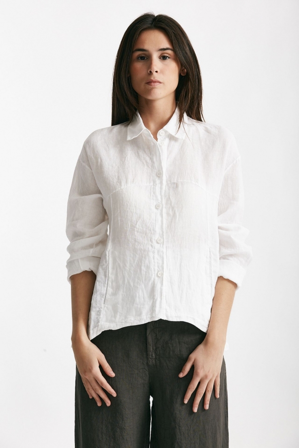 Camicia in lino bianco