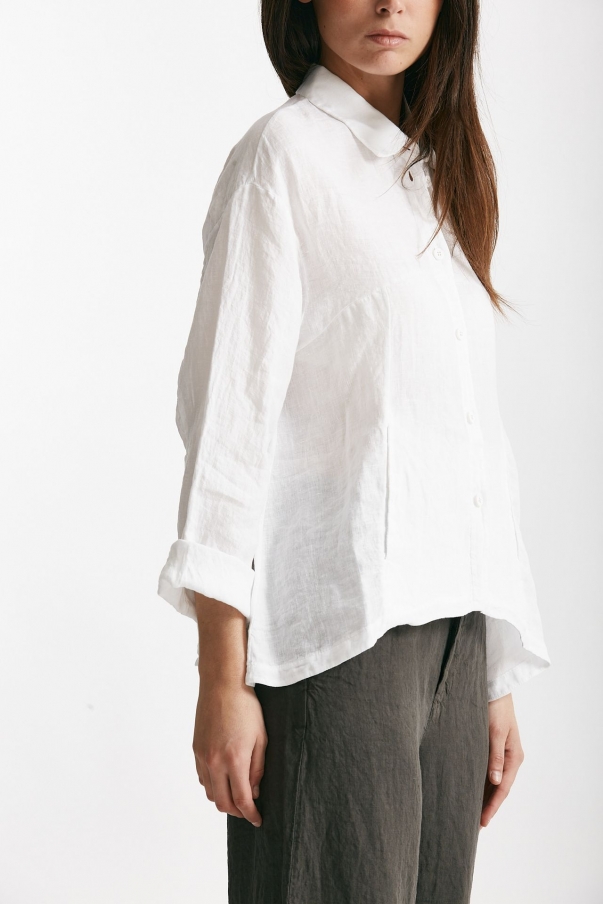 Camicia in lino bianco