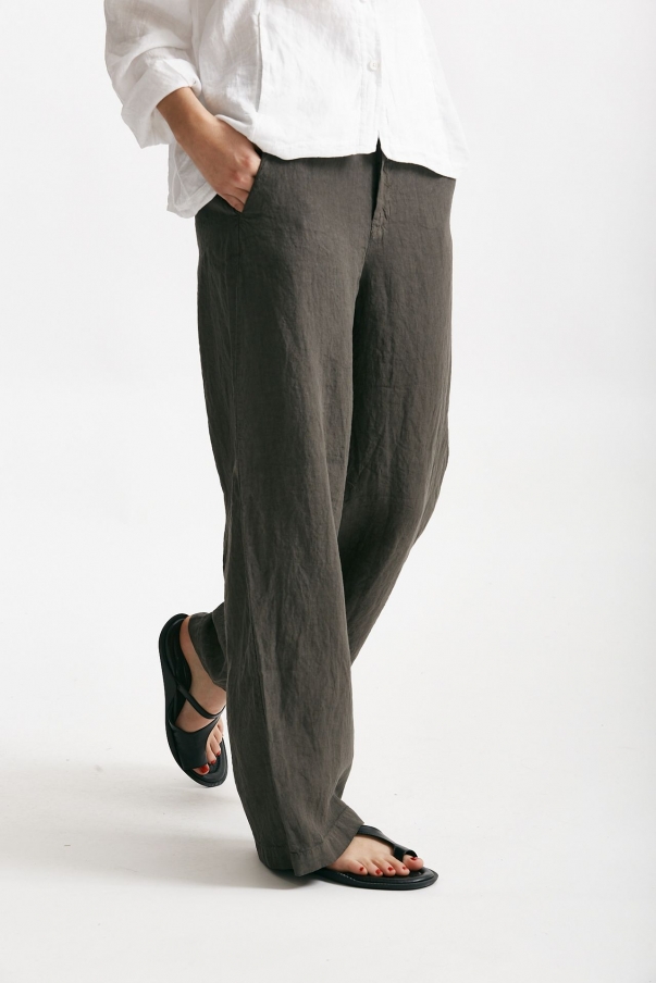 Pantaloni in lino grigio scuro