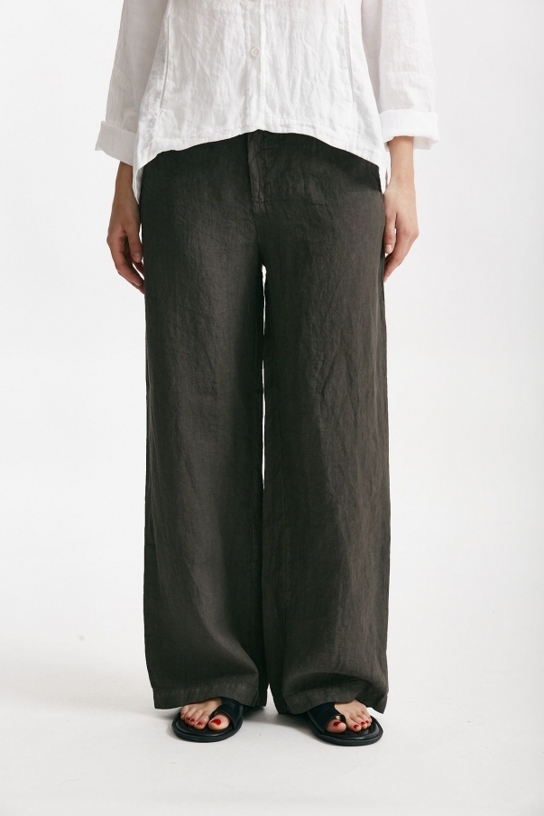 Pantaloni in lino grigio scuro